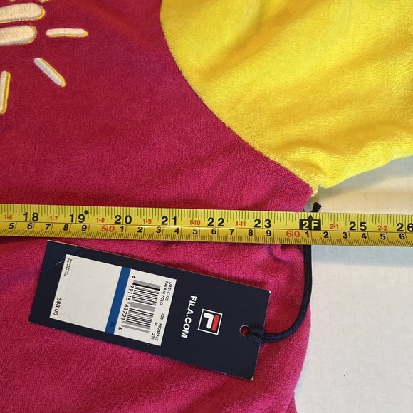 Fila Palani Sz XL Terry Tennis Polo Yellow/Pink Shirt Cotton Blend Embroidered - Picture 10 of 15